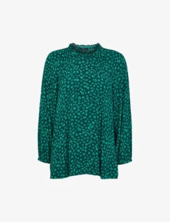 Whistles Lucy Lava Spot-print Woven Top