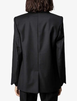Zadig & Voltaire Venus Woven Blazer -Ted Bakee Fashion Shop R04077992 NOIR ALT03