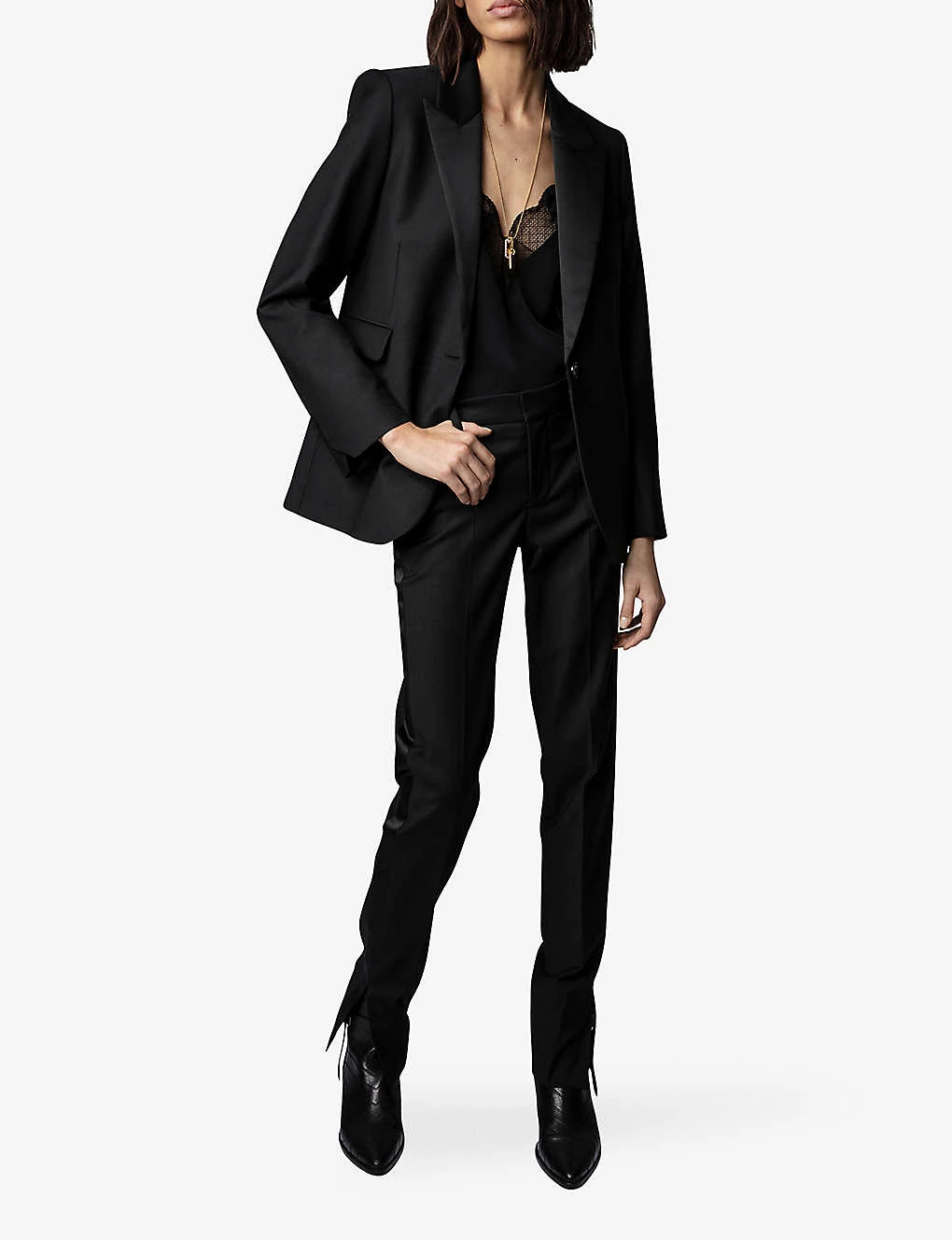 Zadig & Voltaire Prune Split Mid-rise Woven Trousers 2 Zadig & Voltaire Prune Split Mid-rise Woven Trousers - Image 2