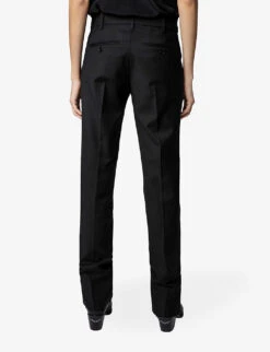 Zadig & Voltaire Prune Split Mid-rise Woven Trousers 8 Zadig & Voltaire Prune Split Mid-rise Woven Trousers -Ted Bakee Fashion Shop R04077993 NOIR ALT03