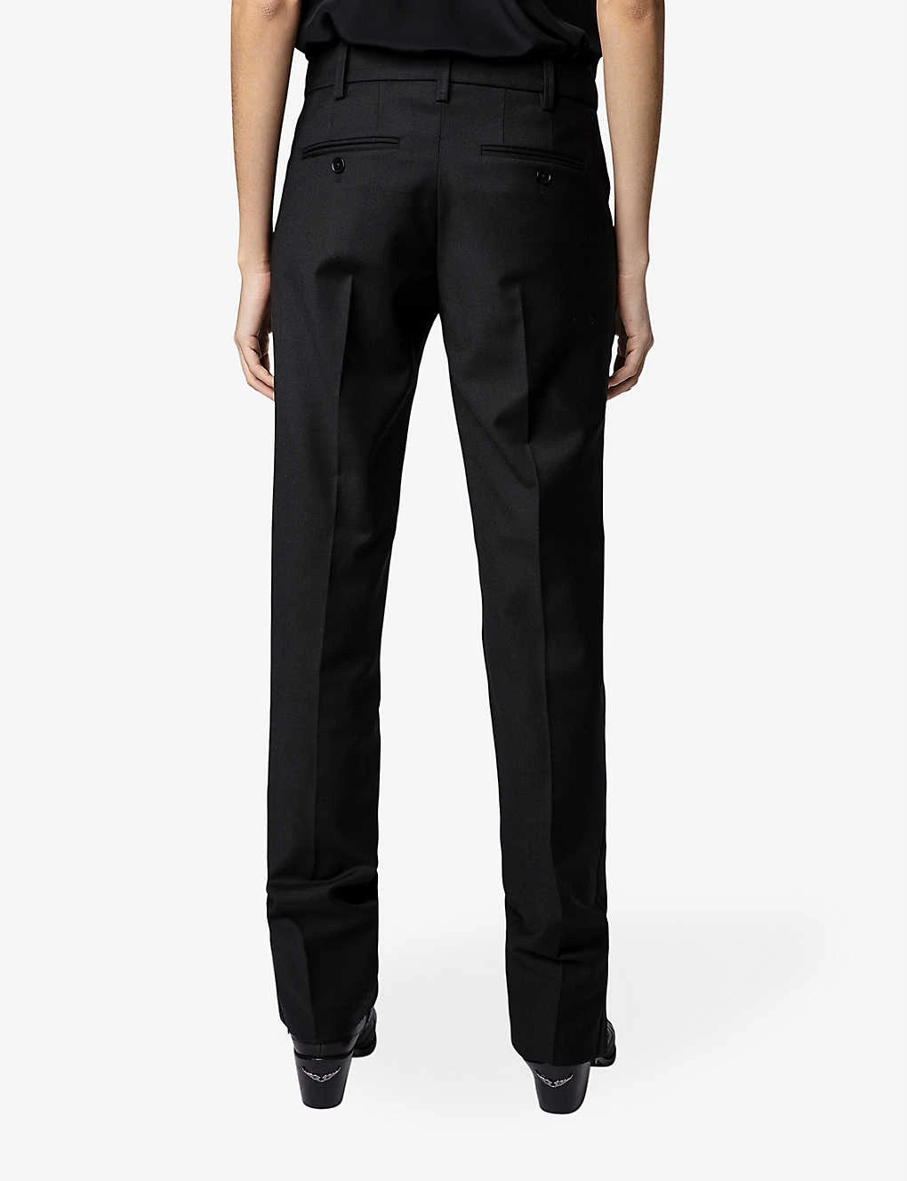 Zadig & Voltaire Prune Split Mid-rise Woven Trousers 4 Zadig & Voltaire Prune Split Mid-rise Woven Trousers - Image 4
