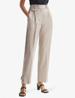 Reiss River Tapered High-rise Woven Trousers 8 Reiss River Tapered High-rise Woven Trousers -Ted Bakee Fashion Shop R04080306 STONE ALT02