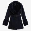 Ted Baker Loleta Faux Fur-collar Wool-blend Coat