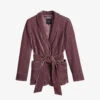 Ted Baker Tansya Tied-waist Shawl-collar Velvet Jacket
