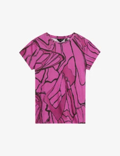 Ted Baker Kcarlia Abstract-print Stretch-cotton T-shirt