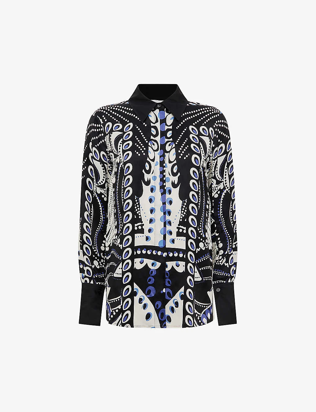 Reiss Rose Abstract-print Woven Shirt 1 Reiss Rose Abstract-print Woven Shirt