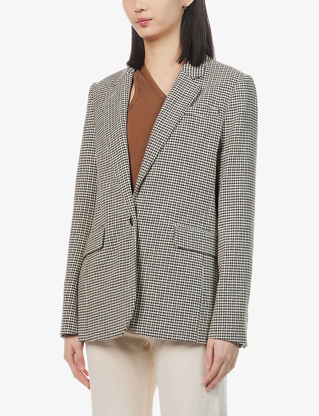 ME AND EM Oversized Houndstooth Flannel Blazer 3 ME AND EM Oversized Houndstooth Flannel Blazer - Image 3