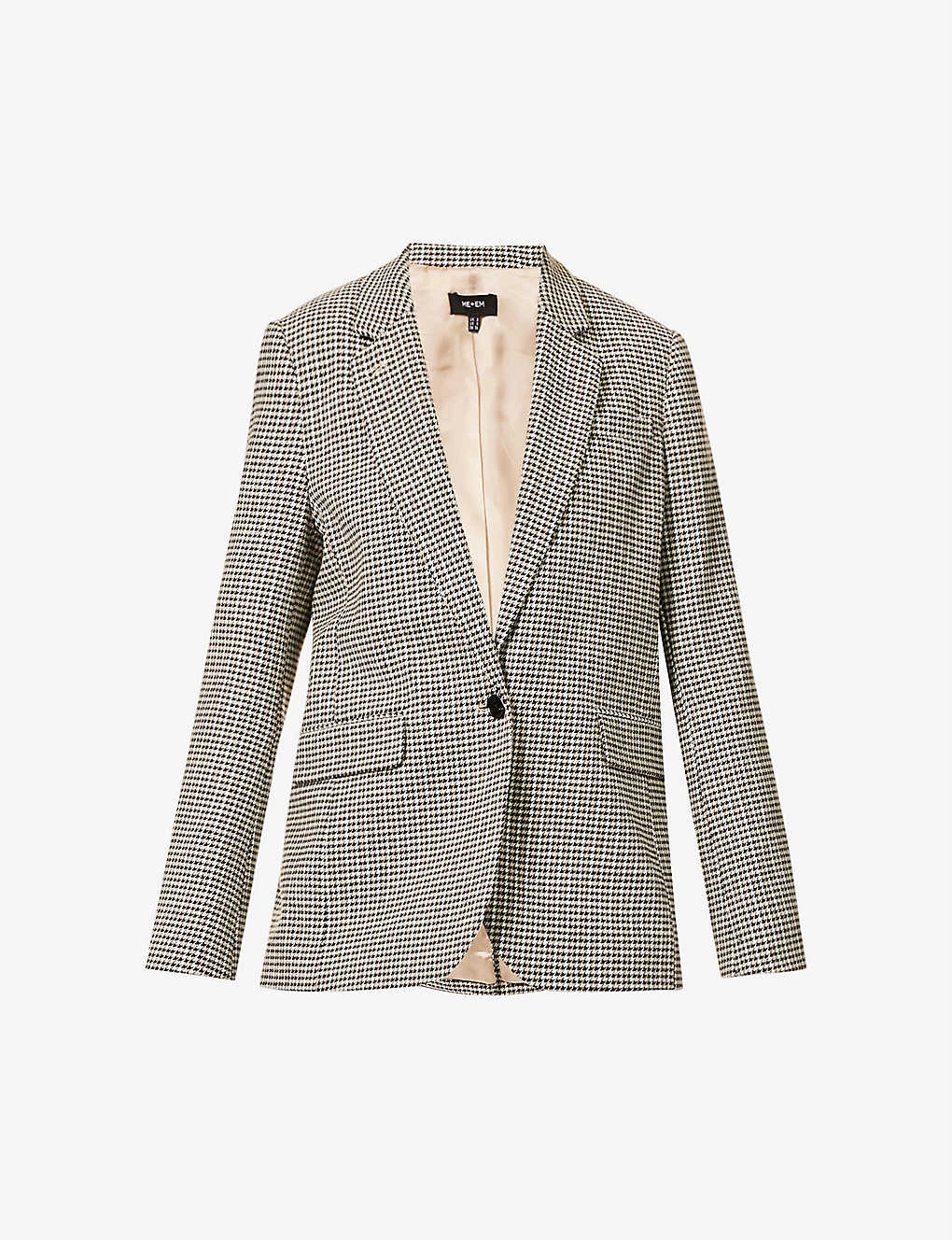 ME AND EM Oversized Houndstooth Flannel Blazer 1 ME AND EM Oversized Houndstooth Flannel Blazer