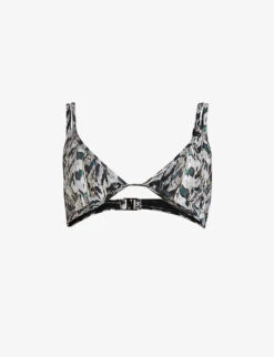 AllSaints Heidi Ines Graphic-print V-neck Stretch-woven Bikini