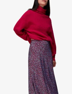 Whistles Floral Garden Bias-cut Viscose Skirt -Ted Bakee Fashion Shop R04085625 MULTICOLOURED ALT02