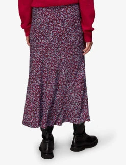 Whistles Floral Garden Bias-cut Viscose Skirt -Ted Bakee Fashion Shop R04085625 MULTICOLOURED ALT03