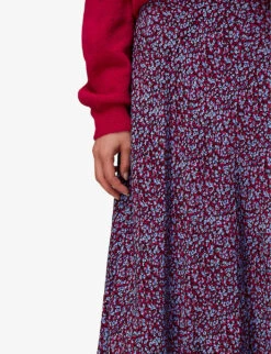 Whistles Floral Garden Bias-cut Viscose Skirt -Ted Bakee Fashion Shop R04085625 MULTICOLOURED ALT04