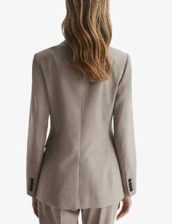 Reiss Emily Single-breasted Wool And Recycled Polyester-blend Blazer -Ted Bakee Fashion Shop R04086949 OATMEAL ALT03