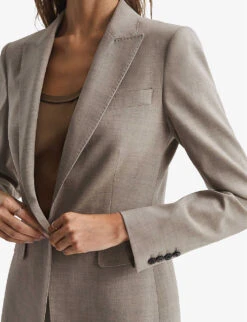Reiss Emily Single-breasted Wool And Recycled Polyester-blend Blazer -Ted Bakee Fashion Shop R04086949 OATMEAL ALT04