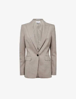 Reiss Emily Single-breasted Wool And Recycled Polyester-blend Blazer