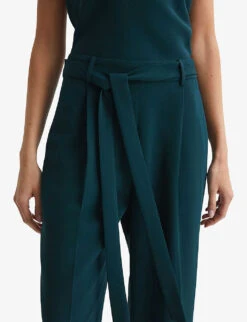 Reiss Maple Off-shoulder Belted-waist Stretch-woven Jumpsuit 9 Reiss Maple Off-shoulder Belted-waist Stretch-woven Jumpsuit -Ted Bakee Fashion Shop R04087031 TEAL ALT04