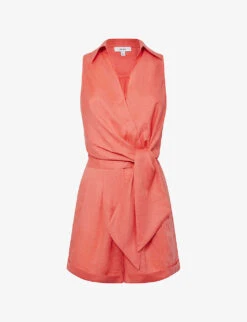 Reiss Suki V-neck Linen Jumpsuit