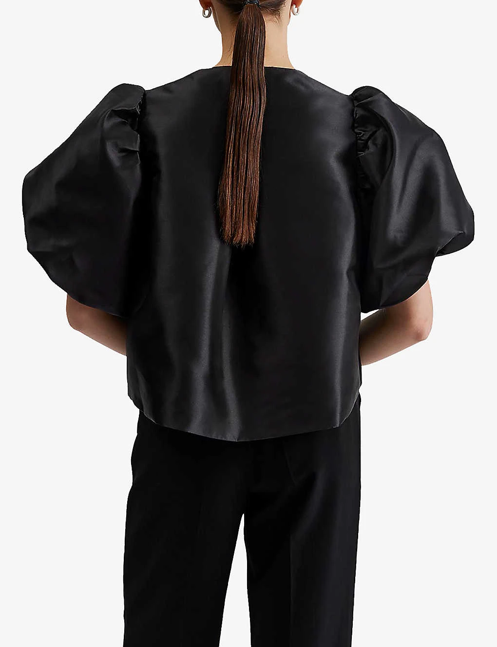 By Malina Cleo Balloon-sleeve Satin Blouse 4 By Malina Cleo Balloon-sleeve Satin Blouse - Image 4