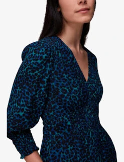 Whistles Leopard-print Tied-back Woven Jumpsuit -Ted Bakee Fashion Shop R04089119 ALT04