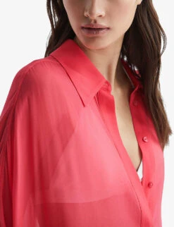 Reiss Ava Sheer Chiffon Kaftan -Ted Bakee Fashion Shop R04091636 PINK ALT04