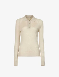 Joseph Cashair Long-sleeved Cashmere Knitted Polo Shirt