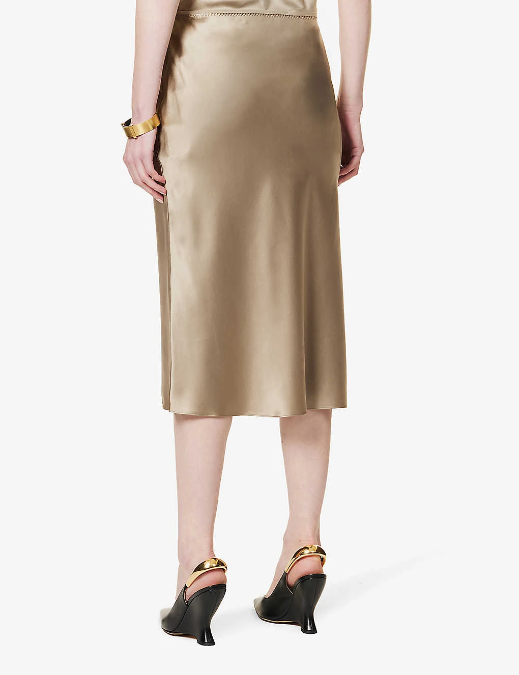 Joseph Isaak High-rise Silk-satin Midi Skirt 4 Joseph Isaak High-rise Silk-satin Midi Skirt - Image 4