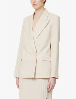 Joseph Jaden Double-breasted Regular-fit Stretch-wool Blazer -Ted Bakee Fashion Shop R04095270 MAPLEWOOD ALT02