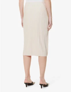 Joseph Split-hem Mid-rise Knitted Midi Skirt -Ted Bakee Fashion Shop R04095426 BLUSH ALT03