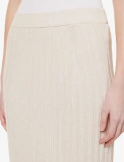 Joseph Split-hem Mid-rise Knitted Midi Skirt -Ted Bakee Fashion Shop R04095426 BLUSH ALT04