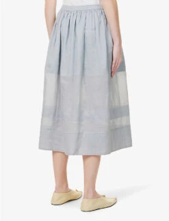 Joseph Sully Panelled Silk Midi Skirt -Ted Bakee Fashion Shop R04095427 DUSTYBLUE ALT03