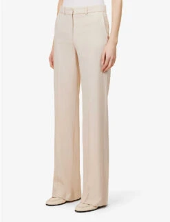Joseph Morissey Wide-leg Mid-rise Stretch-wool Trousers -Ted Bakee Fashion Shop R04095473 MAPLEWOOD ALT02