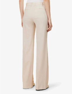 Joseph Morissey Wide-leg Mid-rise Stretch-wool Trousers -Ted Bakee Fashion Shop R04095473 MAPLEWOOD ALT03