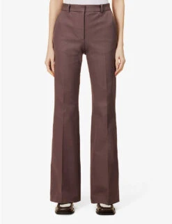 Joseph Tafira Wide-leg Mid-rise Stretch-woven Trousers 7 Joseph Tafira Wide-leg Mid-rise Stretch-woven Trousers -Ted Bakee Fashion Shop R04095478 TRUFFLE ALT02