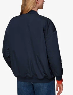 Whistles Maria Recycled-polyester Bomber Jacket -Ted Bakee Fashion Shop R04095550 NAVY ALT03
