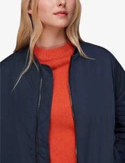 Whistles Maria Recycled-polyester Bomber Jacket -Ted Bakee Fashion Shop R04095550 NAVY ALT04