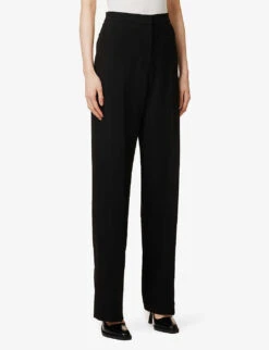 TOVE Amie Straight-leg Mid-rise Stretch-woven Trousers -Ted Bakee Fashion Shop R04096559 BLACK ALT02