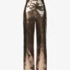 Lupe Metallic High-rise Straight-leg Faux-leather Trousers