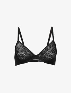 Calvin Klein Sheer Marquisette Embroidered Stretch-lace Bra