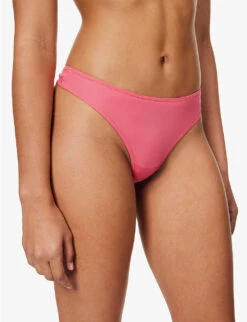 Calvin Klein Marquisette Mid-rise Stretch-recycled Polyamide Thong -Ted Bakee Fashion Shop R04097684 CERISELIPSTICK ALT02