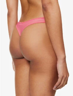 Calvin Klein Marquisette Mid-rise Stretch-recycled Polyamide Thong -Ted Bakee Fashion Shop R04097684 CERISELIPSTICK ALT03