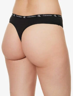 Calvin Klein 1996 Pack Of Seven Stretch-cotton Thongs -Ted Bakee Fashion Shop R04097686 BGHWBLAFLCO ALT03