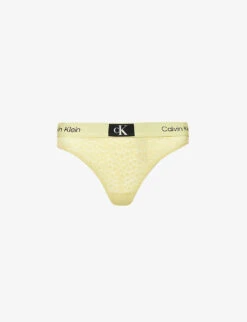 Calvin Klein Animal-print High-rise Stretch-lace Thong