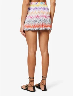 Missoni Spacedyed Chevron-weave Rayon Shorts 8 Missoni Spacedyed Chevron-weave Rayon Shorts -Ted Bakee Fashion Shop R04100183 ZIGZAGSPACEDYEDRESRT ALT03