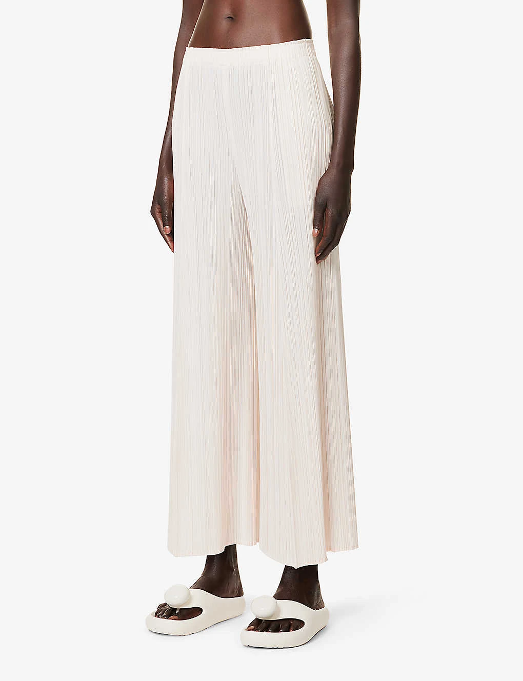 Mellow Pleated Wide-leg High-rise Knitted Trousers 3 Mellow Pleated Wide-leg High-rise Knitted Trousers - Image 3