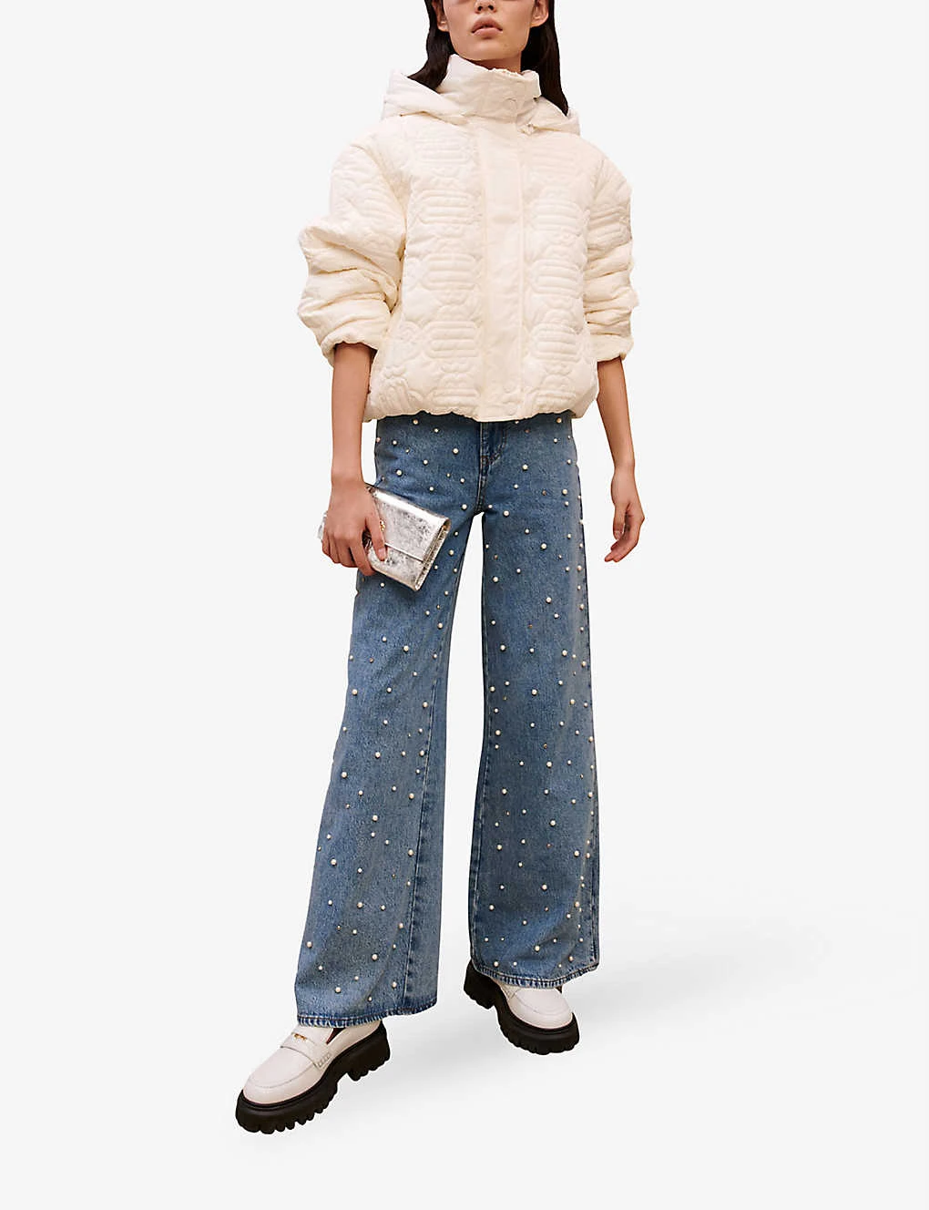 Maje Topstitched Quilted Shell Puffer Jacket 2 Maje Topstitched Quilted Shell Puffer Jacket - Image 2