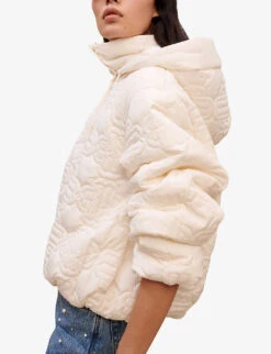Maje Topstitched Quilted Shell Puffer Jacket 7 Maje Topstitched Quilted Shell Puffer Jacket -Ted Bakee Fashion Shop R04101691 BLANC ALT02
