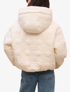 Maje Topstitched Quilted Shell Puffer Jacket 8 Maje Topstitched Quilted Shell Puffer Jacket -Ted Bakee Fashion Shop R04101691 BLANC ALT03