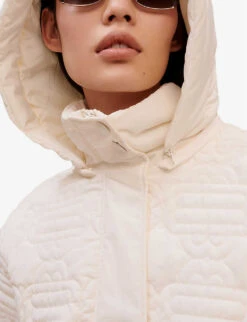 Maje Topstitched Quilted Shell Puffer Jacket 9 Maje Topstitched Quilted Shell Puffer Jacket -Ted Bakee Fashion Shop R04101691 BLANC ALT04