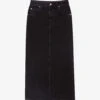 Maje Jextra High-waisted Straight-cut Stretch-denim Midi Skirt