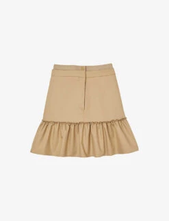Sandro Alicanted Ruffled High-waisted Cotton-blend Mini Skirt